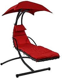 Amazon Com Sunnydaze Floating Chaise Lounger Outdoor Hanging Hammock Patio Swing Chair With Canop In 2020 Patio Swing Chair Chaise Lounge Chair Outdoor Chaise Lounge