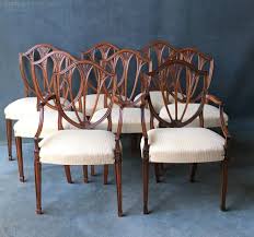 Dollhouse miniature hepplewhite shield back mahogany dining room chair. Set Of 6 2 Mahogany Hepplewhite Style Shield Back Antiques Atlas