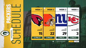 Packers' 2020 Preseason Schedule Finalized