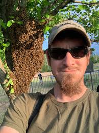 I'm a local beekeeper and this is the time of year when bees grow their  colony large and then swarm to find a new home. If you happen to see a  swarm,