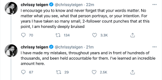 May 13, 2021 · the floodgates have been opened… chrissy teigen is coming under fire for some more past terrible tweets after telling courtney stodden to die by suicide. Chrissy Teigen Deletes Her Twitter Account People Com
