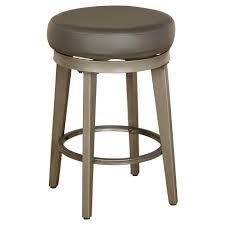 This stool is available in two sizes, and a variety of finishes and seat colors. 2pc 24 Linden Swivel Counter Height Barstools Gray Angelo Home Target