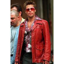 Tyler Durden Costume Fight Club Real Leather Jacket Leather Jacket Red Leather Jacket