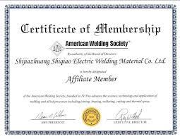 Certification Gas Shielded Solid Welding Wire Shijiazhuang Shiqiao Electric Welding Material Co Ltd Welding Certification Electric Welding Thermal Spray
