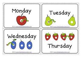 The Very Hungry Caterpillar Theme Free Days Of The Week Printables An Hungry Caterpillar Classroom The Very Hungry Caterpillar Activities Hungry Caterpillar Activities