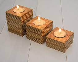 Make fantastic looking wooden candle holders out of leftover plywood. Wooden Candle Holder Tea Light Candle Holder Home Decor Etsy Wooden Candle Holders Wooden Candles Wood Candle Holders