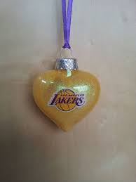 Free shipping for many products! Los Angeles Lakers W Color Handmade Glass Christmas Ornament Christmas Ornaments Glass Christmas Ornaments Handmade Glass