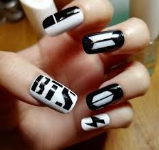 Bts K Pop Inspired Nail Art Bts Nail Art Design In 2020 Nail Art Designs Nails Army Nails