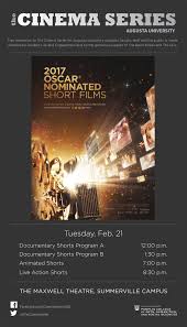 Filmmakers, actors, and fans get together to celebrate the best of the best movies from the previous year. Event Calendar The Cinema Series 2017 Oscar Nominated Short Films