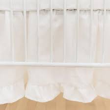 Reversible crib rail cover for long rail (chenille). Crib Skirt Washed Linen In Ivory Caden Lane Sale Compare Jack And Jill Boutique