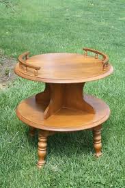 Mid Century Rock Maple 2 Two Tier Round Library Display Table Pick Up Only Table Mid Century Mid Century Modern Furniture