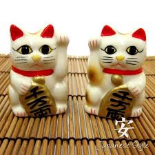 Lucky Cat Miniature Pair Japanesestyle Com Lucky Cat Japanese Cat Cats