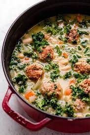 Healthy Italian Wedding Soup With Chicken Meatballs Plays Well With Butter Recipe Healthy Soup Recipes Healthy Wedding Soup Tasty Meatballs