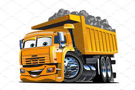 Vector Cartoon Dump Truck Trucks Dump Truck Truck Detailing