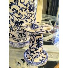 Check spelling or type a new query. 3 Piece Ceramic Chinoiserie Blue And White Bathroom Accessories Waste Basket Toothbrush Holder Soap Chairish