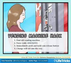 Vending machines dispense bags of chips, candy bars and beverages for snacks. Vending Machine Hack Lifetricks Fun Facts Useful Life Hacks 1000 Life Hacks