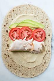Avocado Turkey Hummus Wrap Recipe Food Recipes Hummus Wrap