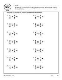 multiply fractions with common denominators worksheets