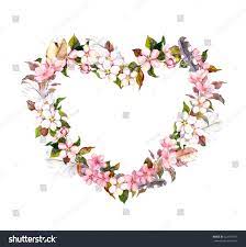 Butterflies on flowers and meadow grass. Floral Wreath Heart Shape Pink Flowers And Royalty Free Stock Photo 521447761 Avopix Com