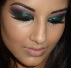 Green glitter and purple arabic eyes