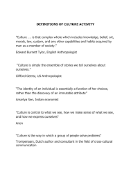 Definitions Of Culture