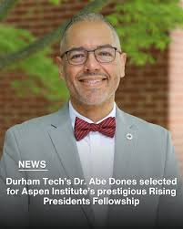 We're proud to share that Dr. Abe Dones, Durham Tech vice president and  chief student services officer, has been selected by the Aspen Institute  College Excellence Program as one of 40 leaders… |