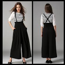 Collection by back to braces • last updated 2 weeks ago. Flare Wide Pants With Suspenders Women S Fashion Clothes Rompers Jumpsuits On Carousell