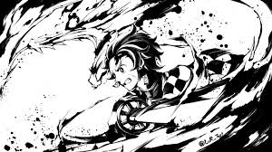 A collection of the top 40 tanjiro wallpapers and backgrounds available for download for free. Demon Slayer Black And White Tanjiro Kamado With Sword Hd Anime Wallpapers Hd Wallpapers Id 40877