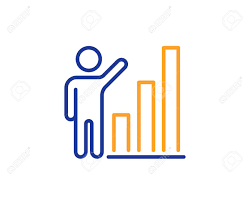 graph line icon column chart sign growth diagram symbol colorful