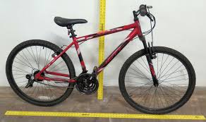 What are the shipping options for huffy bikes? Huffy 26 Rival Microshift Mountain Bike Red Black Shimano