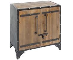 Mueble En Hierro Y Madera De Abeto Con 2 Puertas 39 5 X 67 X 71 Cm Muebles De Hierro Madera Y Metal Muebles De Madera