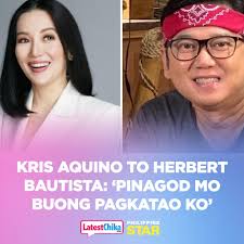 X에서 The Philippine Star 님 : "Kris Aquino surprised fans when she spoke up  about her past flame, former Quezon City Mayor Herbert Bautista. FULL  STORY: https://t.co/9KKRXtLsB9