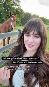Girl Country Singer with Horse in Bar