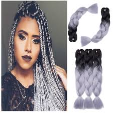 Braiding hair for box braids couldn't be simpler. Amazon Com Ombre Jumbo Braiding Hair 24 Inch Jumbo Braid Hair Extensions Jumbo Box Braids Crochet Hair Long For Women Kids Diy High Temperature Synthetic Fiber 2 Tones Black Silver Grey 5 Bundles Beauty