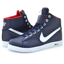 Nike 1212 Lacivert Beyaz Spor Bot High Top Sneakers Dress Shoes Top Sneakers