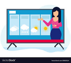 Female news anchor giving weather report Vector Image