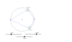 Recall that an inscribed (or 'cyclic') quadrilateral is one where the four vertices all lie on a circle. Opposite Angles In Inscribed Quadrilaterals Geogebra