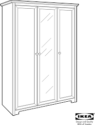 Fiberboard, printed acrylic paint, foil door panel: Ikea Aspelund Wardrobe W 3 Doors Assembly Instruction