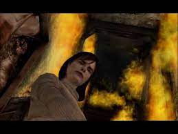 Silent Hill 2 Cutscene - Angela, Flaming Staircase - YouTube