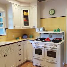 Carolyn S Gorgeous 1940s Kitchen Remodel Featuring Yellow Tile With Maroon Trim Kitchen Style Vintage Kitchen Chic Kitchen