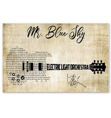 Mr Blue Sky Guitar Typography Electric Light Orchestra Poster Hi5tee Com Shirts Shop Funny T Shirts Make Your Own Custom T Shirts