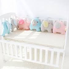 Baby Bed Bumper In Pastel Elephants Helps Protect Baby Made Of Polyester Polar Fleece Materials Quantity Of Baby Bed Baby Crib Bumpers Best Baby Cribs