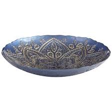 Blue Gold Glass Bowl Gold Glass Glass Bowl Blue Gold