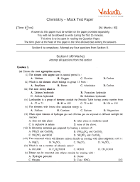 Icse Sample Question Papers For Class 10 Chemistry Mock Paper 3