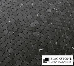 This 10 x 14 decorative tile comes in white and has a multi finish finish, giving a refined elegance to interior spaces and providing endless design possibilities. Nero Marquina Black Marble 1x1 Hexagon Honed Mosaic Hexagon Mosaic Tile Hexagonal Mosaic Black Shower Floor