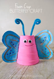 Foam Cup Butterfly Craft Butterfly Crafts Spring Crafts For Kids Insect Crafts