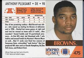 1991 Pro Set Football Card #475 Anthony Pleasant BROWNS Rookie RC EX