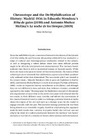 We would like to show you a description here but the site won't allow us. Pdf Chronotopical Structure And The Dismantling Of Historical Myth The Representation Of 1936 Madrid In Eduardo Mendoza S Rina De Gatos 2010 And Antonio Munoz Molina S La Noche De Los Tiempos 2009