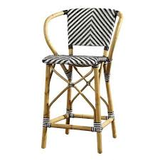 Black And White Counter Stools Black White Rattan Bistro Counter Stool In 2020 Counter Stools Porcelain Stools Ceramic Stool