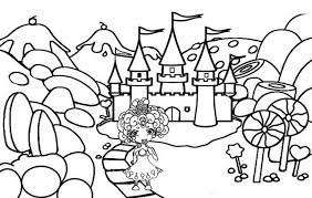 These color pages have great pictures of candies that can attract your children's interest in doing the coloring activity! Candy Castle Coloring Pages Of Candyland Castle Coloring Page Candy Castle Coloring Pages